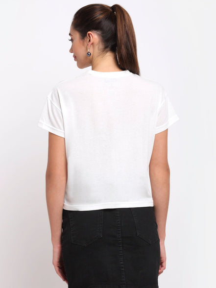 White Round Neck T-Shirt - clubyork