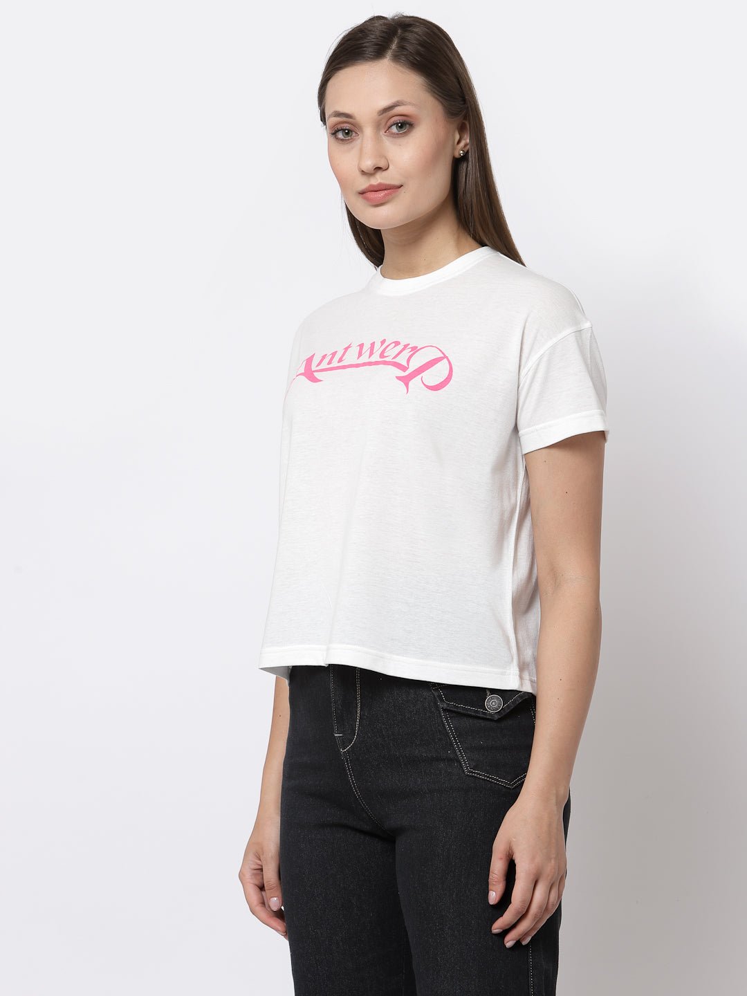 White Round Neck T-Shirt - clubyork