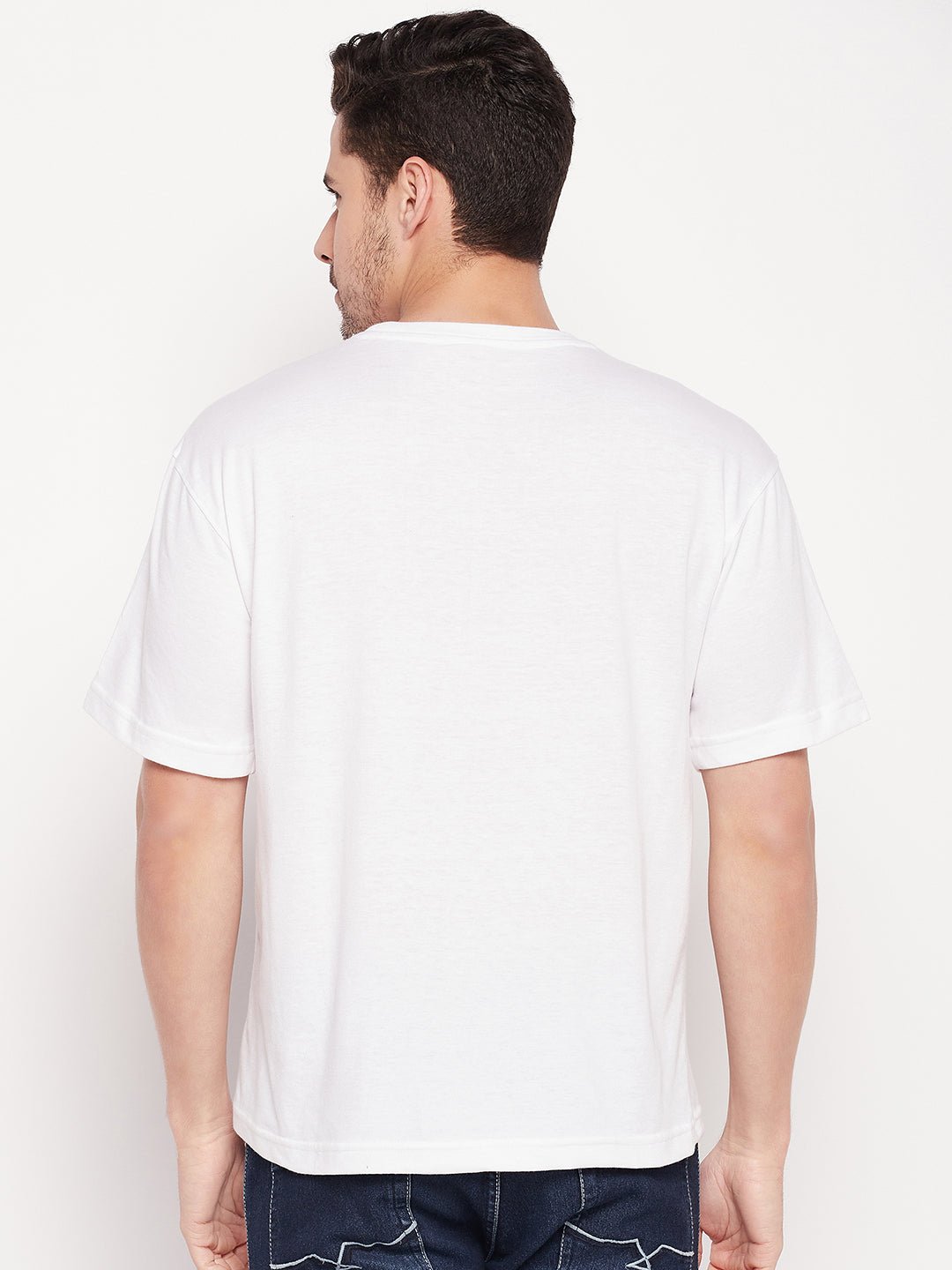 White Round Neck T-shirt - clubyork