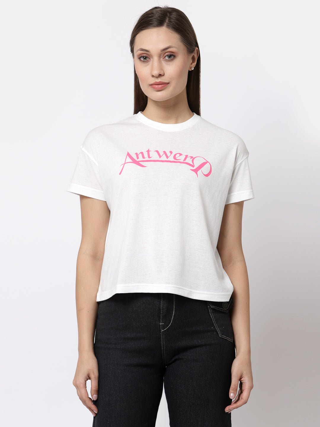 White Round Neck T-Shirt - clubyork
