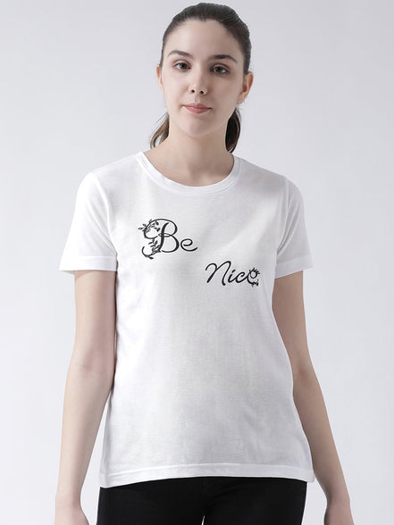 White Round Neck T-shirt - clubyork