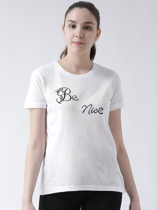 White Round Neck T-shirt - clubyork