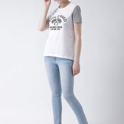 White Round Neck T-shirt - clubyork