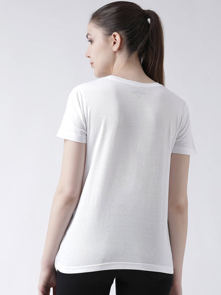 White Round Neck T-shirt - clubyork