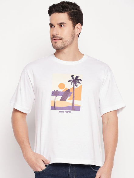White Round Neck T-shirt - clubyork
