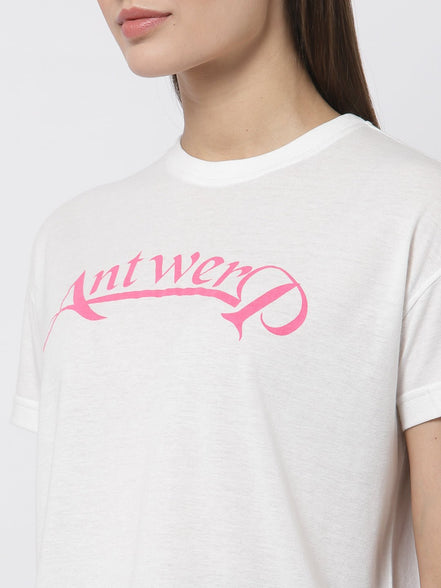 White Round Neck T-Shirt - clubyork