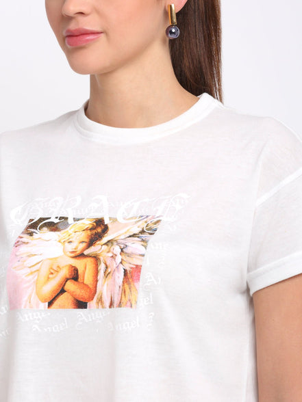 White Round Neck T-Shirt - clubyork