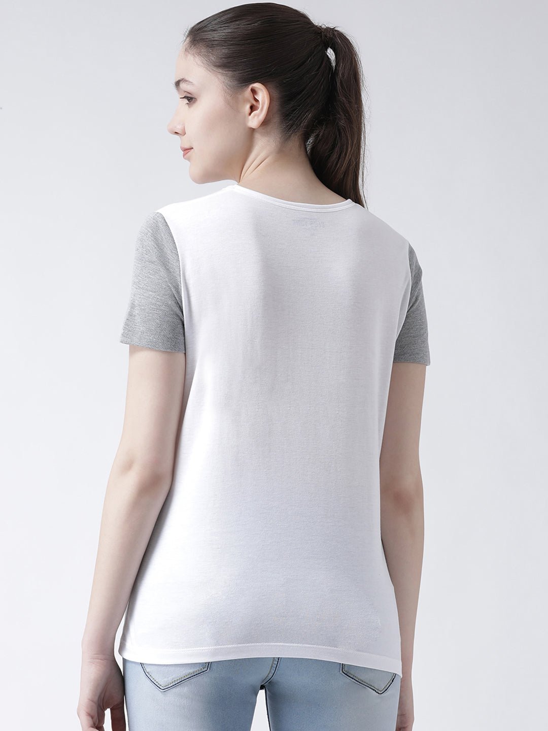 White Round Neck T-shirt - clubyork