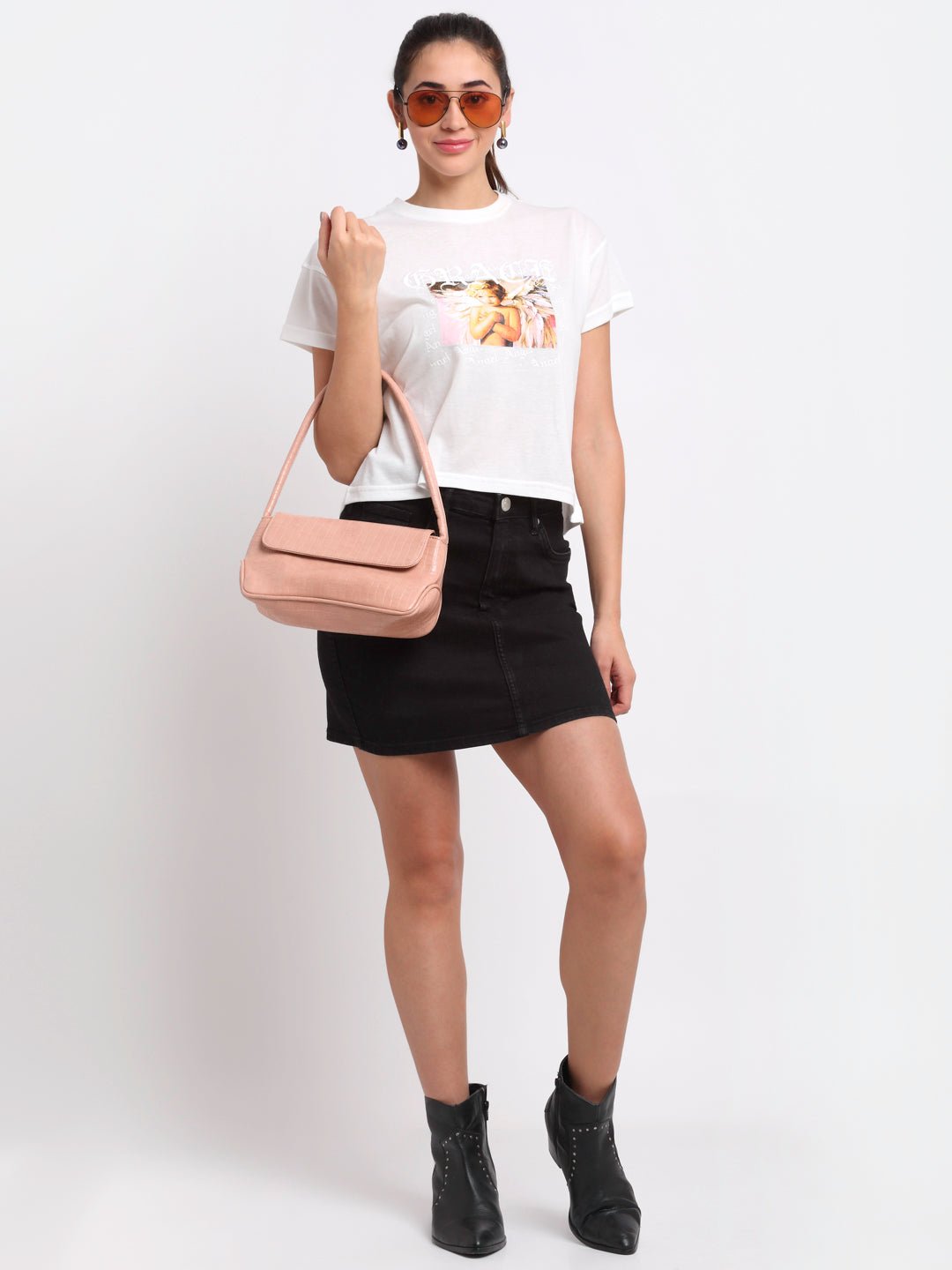 White Round Neck T-Shirt - clubyork