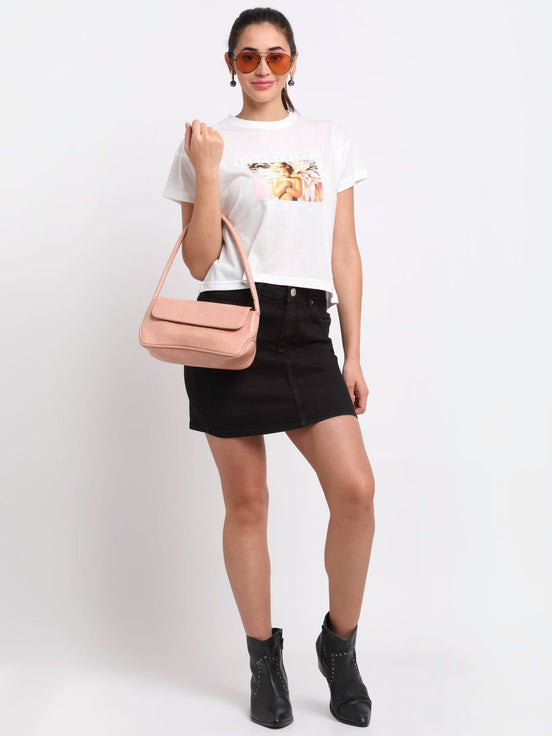 White Round Neck T-Shirt - clubyork