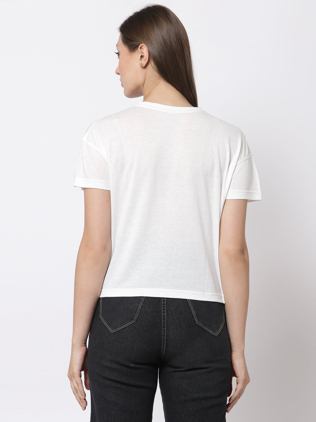 White Round Neck T-Shirt - clubyork