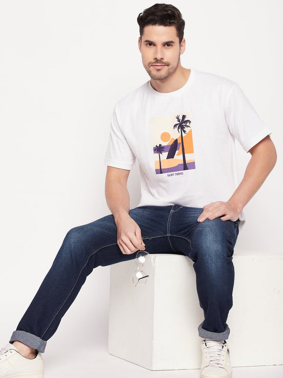 White Round Neck T-shirt - clubyork