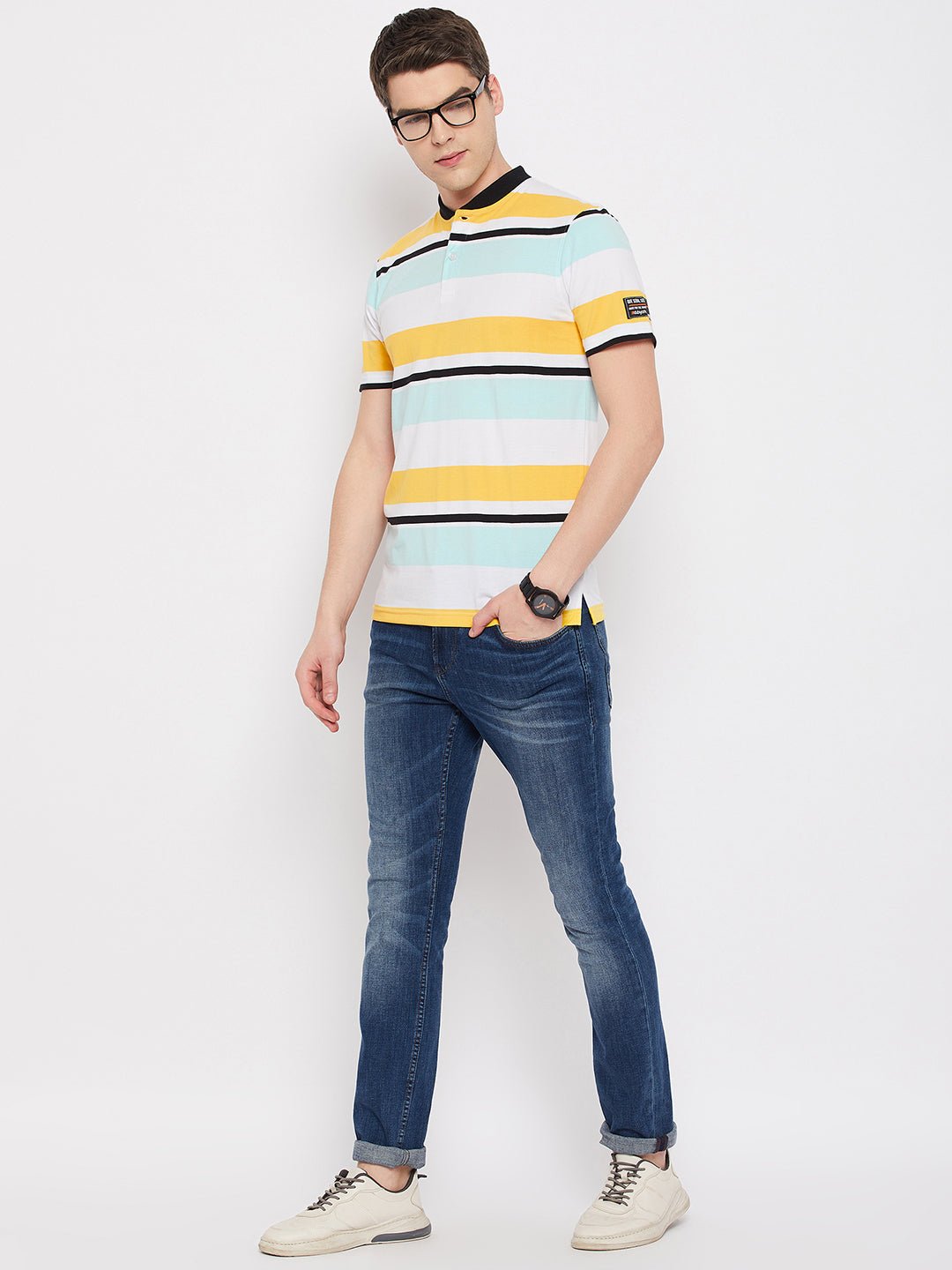 Yellow HenleyT-Shirt - clubyork