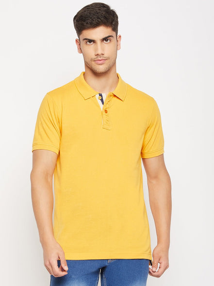 Yellow Polo Collar T-Shirt - clubyork