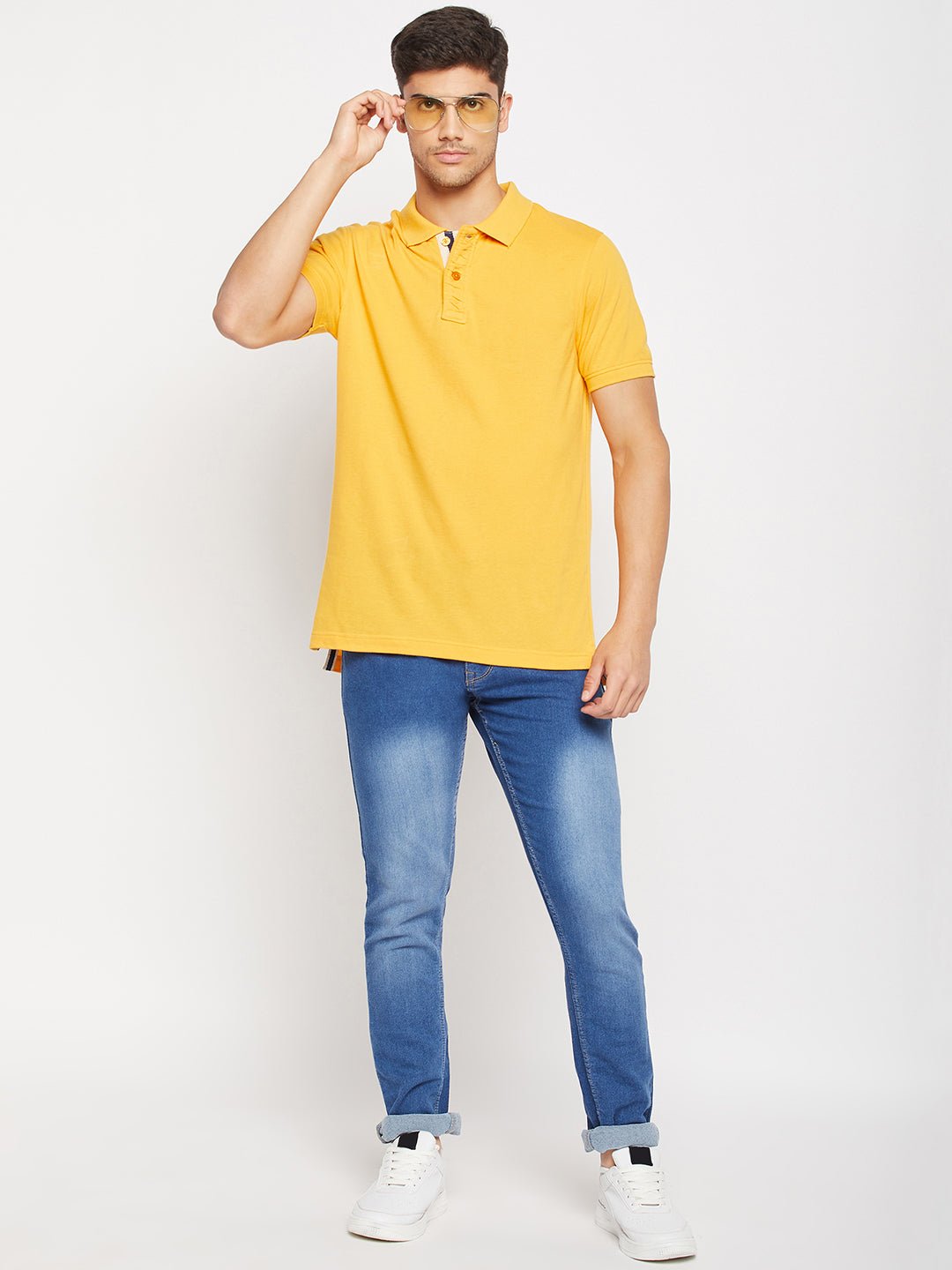 Yellow Polo Collar T-Shirt - clubyork
