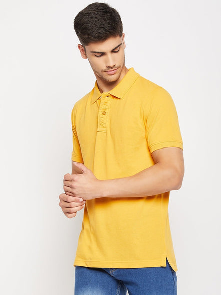 Yellow Polo Collar T-Shirt - clubyork