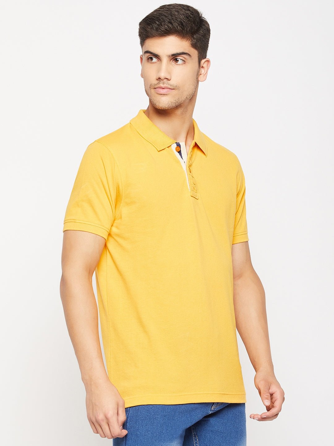 Yellow Polo Collar T-Shirt - clubyork
