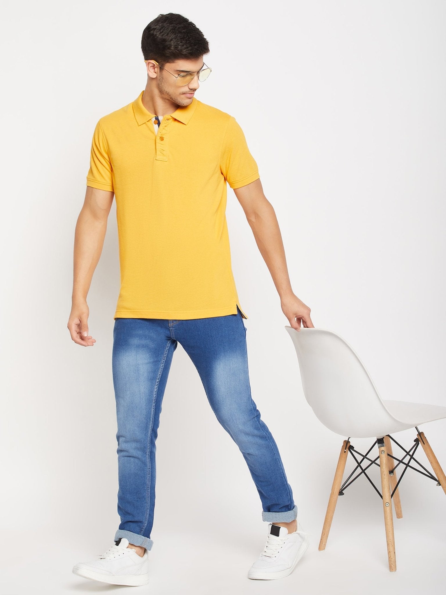 Yellow Polo Collar T-Shirt - clubyork