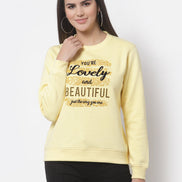 Yellow Printed Round Neck Sweatshirt - clubyork