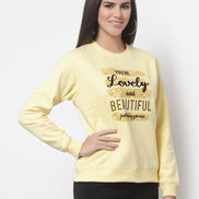 Yellow Printed Round Neck Sweatshirt - clubyork