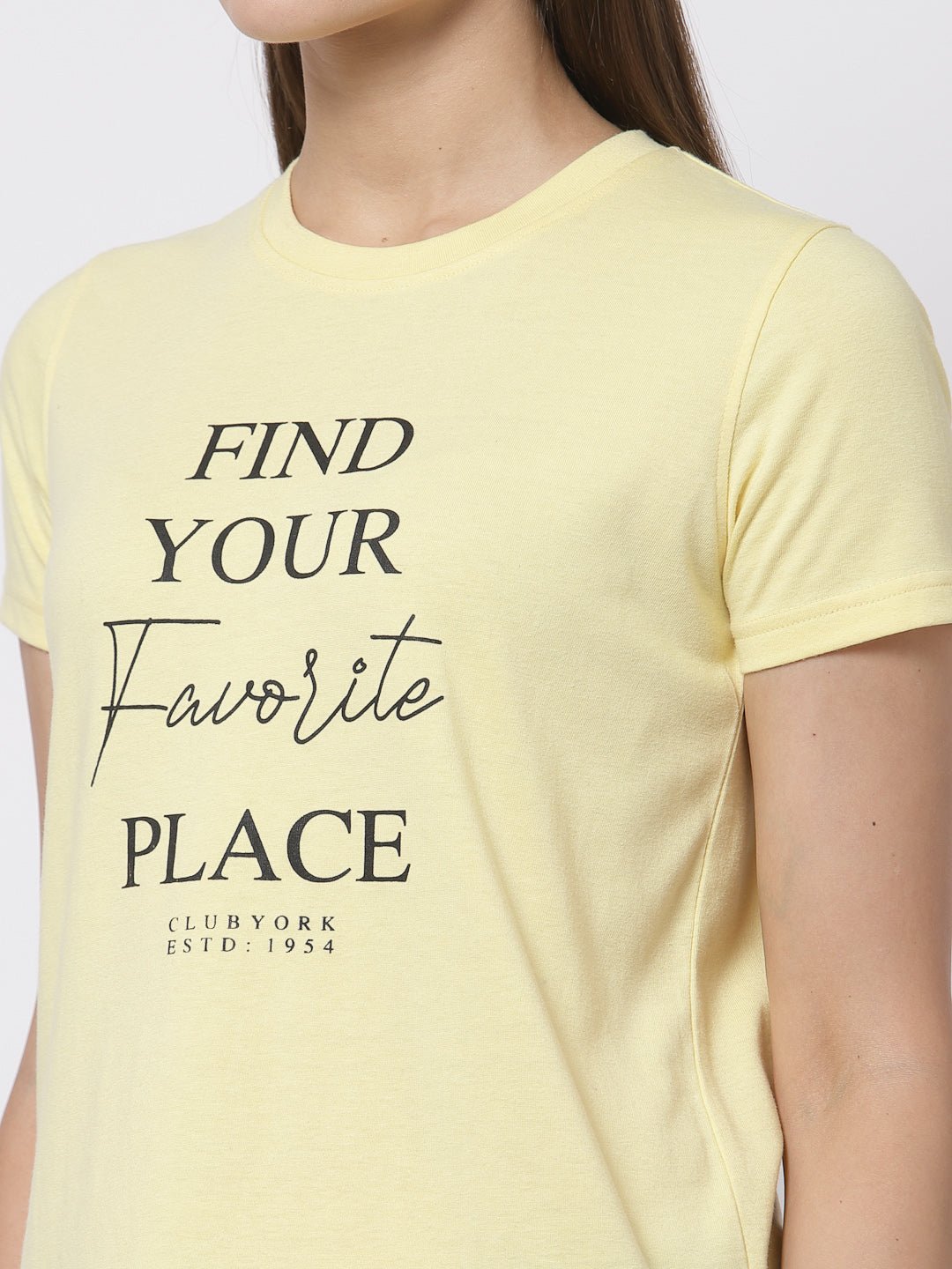 Yellow Round Neck T-Shirt - clubyork