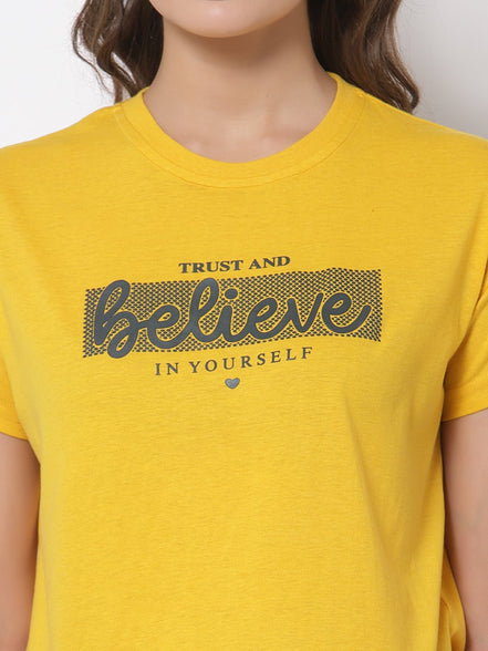 Yellow Round Neck T-Shirt - clubyork
