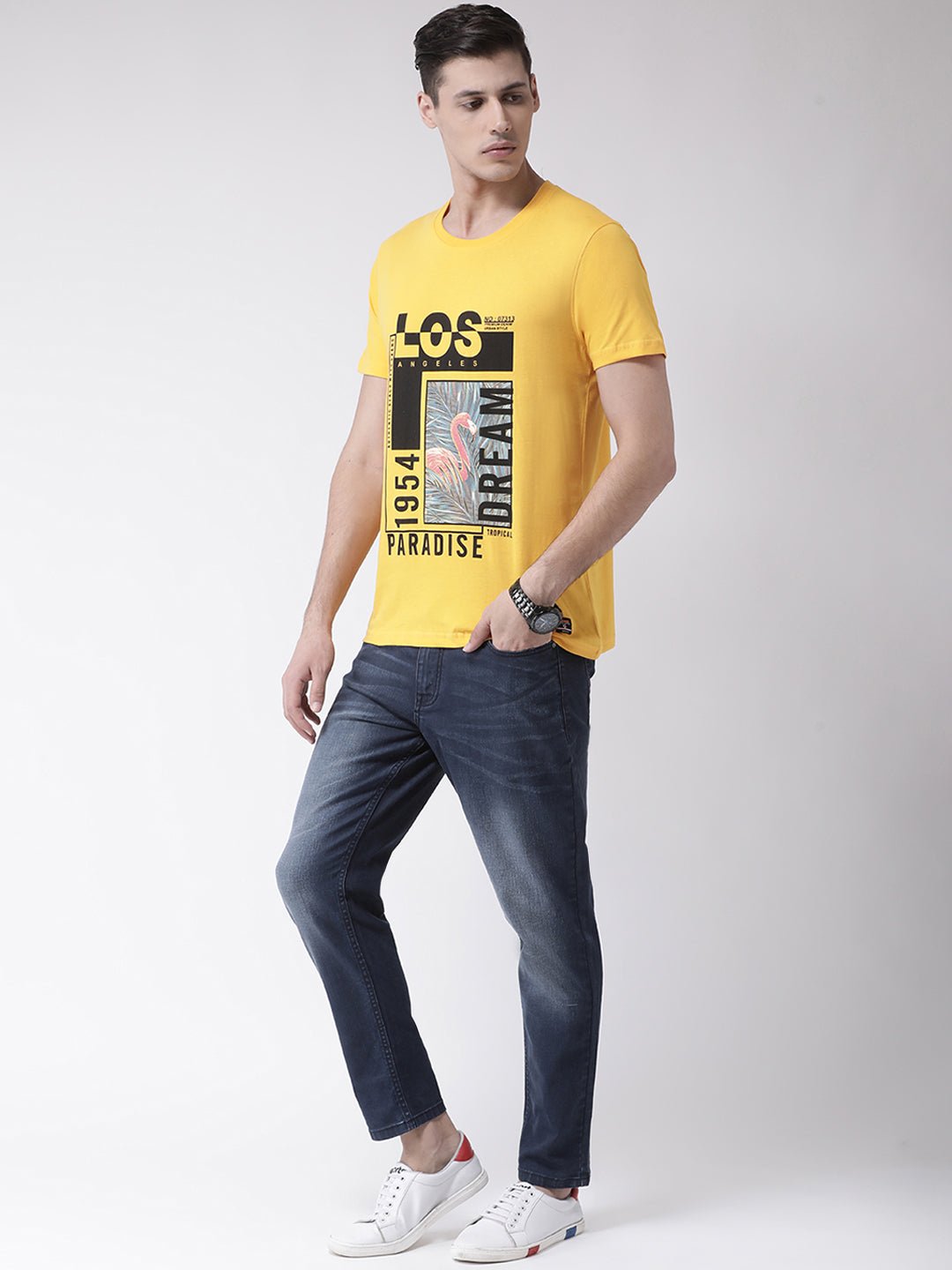 Yellow Round Neck T-Shirt - clubyork