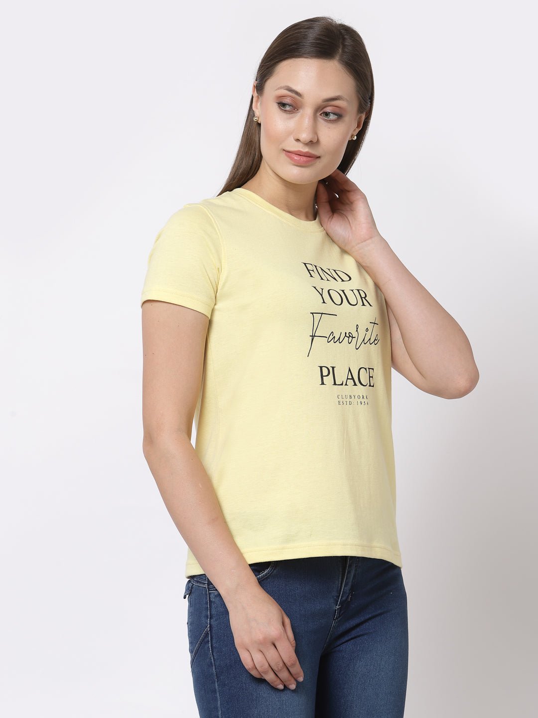 Yellow Round Neck T-Shirt - clubyork