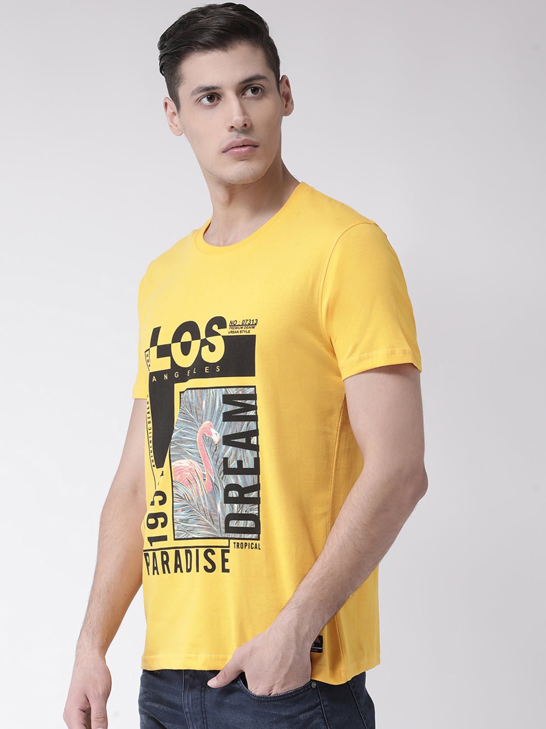 Yellow Round Neck T-Shirt - clubyork