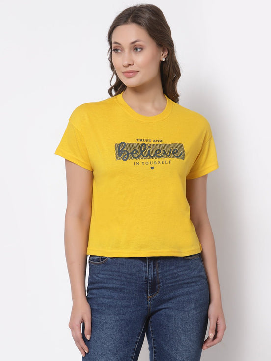 Yellow Round Neck T-Shirt - clubyork