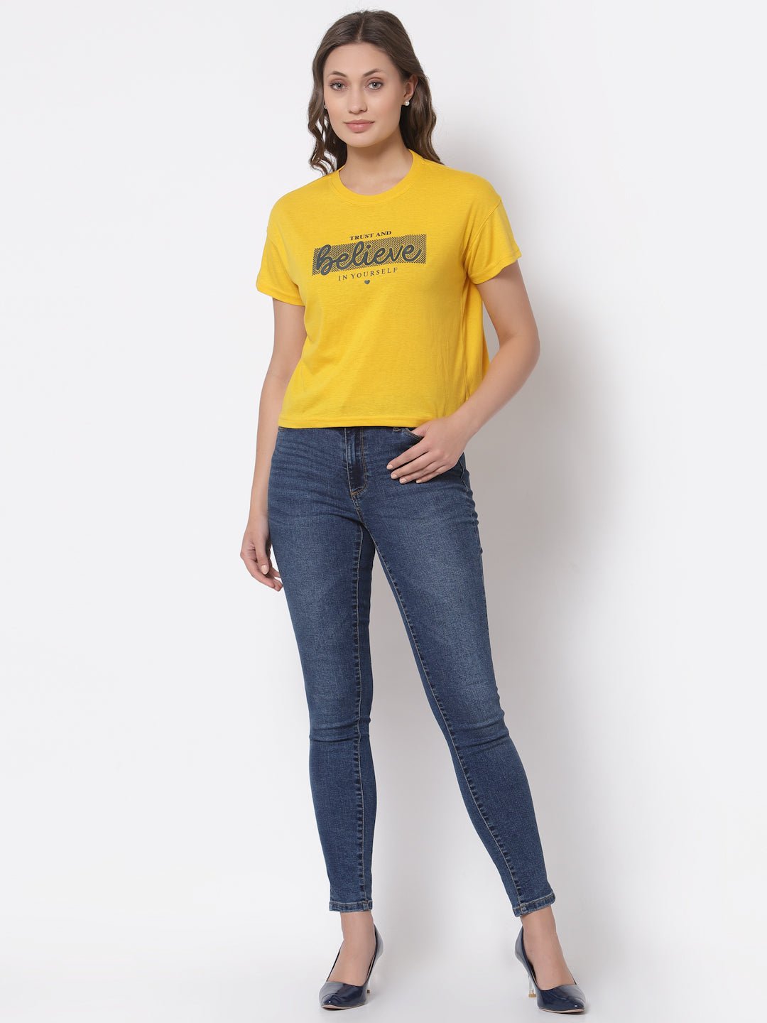Yellow Round Neck T-Shirt - clubyork
