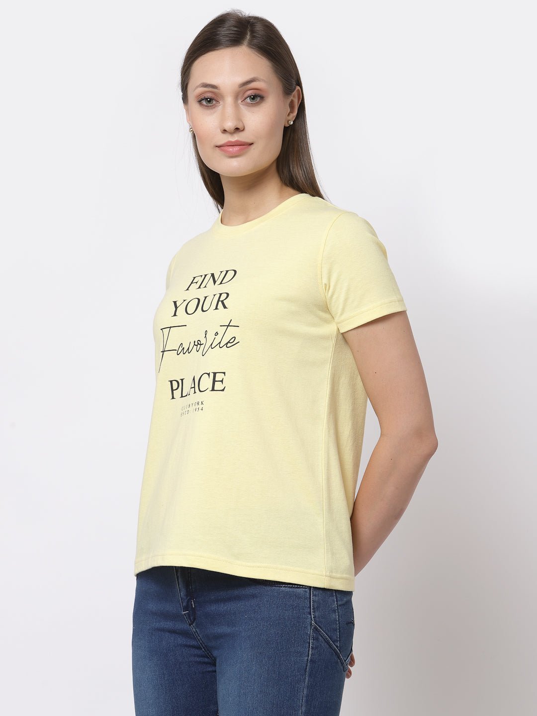 Yellow Round Neck T-Shirt - clubyork