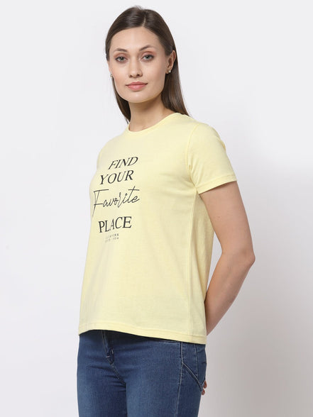 Yellow Round Neck T-Shirt - clubyork