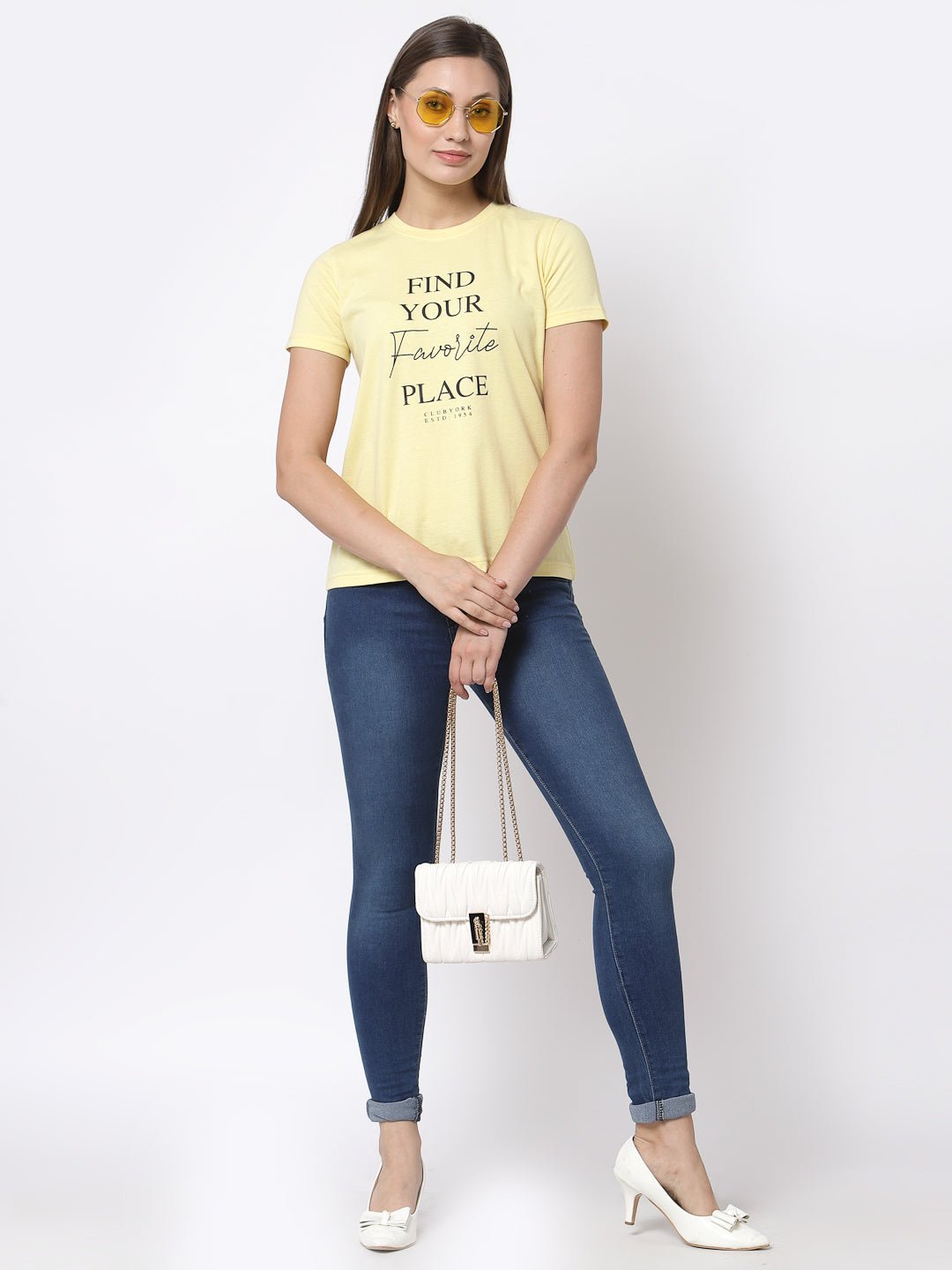 Yellow Round Neck T-Shirt - clubyork