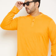 Yellow Solid Plus Size Tshirt - clubyork