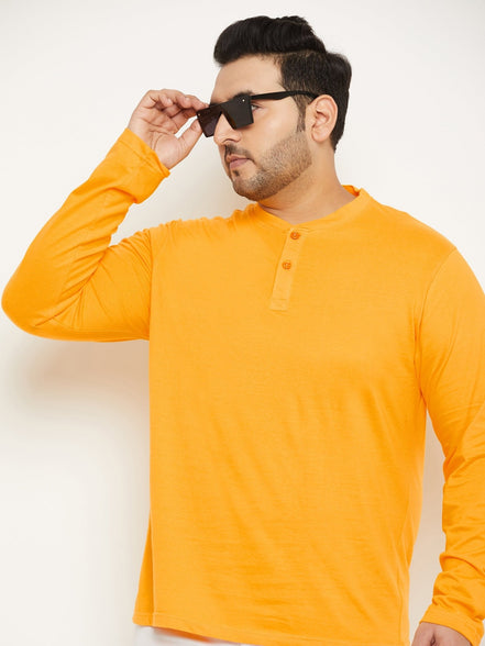Yellow Solid Plus Size Tshirt - clubyork