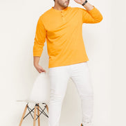 Yellow Solid Plus Size Tshirt - clubyork