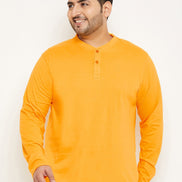 Yellow Solid Plus Size Tshirt - clubyork