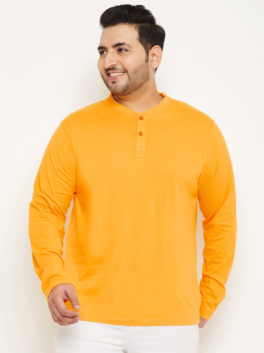 Yellow Solid Plus Size Tshirt - clubyork